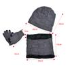 3Pcs Kids Winter Hat Scarf Gloves Set Plush Lining Children Beanie Neck Warmer Non-slip Gloves Kids Cap Set for Girls Boys