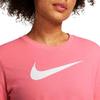 Nike Swoosh Solid Logo Print Casual Running Breathable Sports Crew Neck Short Sleeve T-Shirt Women Tops Peach DJ0931-668