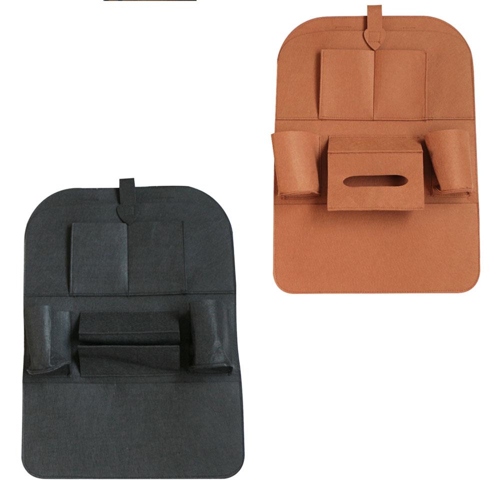 Car Seat Back Organizer Woolen Universal Backseat Hanging Storage Bag Protector Auto Cup Mobile Phone Tissue Pockets Holder