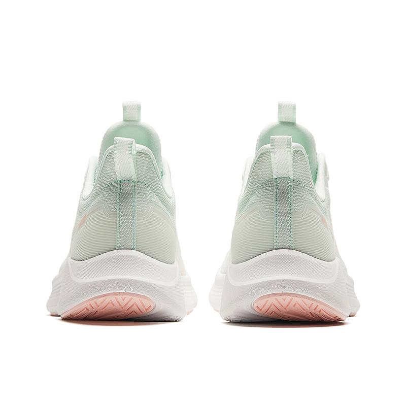 Anta Cushioning, Abrasion Resistant, Breathable, Lightweight Low Top Long Distance Running Shoes Women's White Green Sneakers 922425521-4