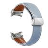Kožený pásek bez mezer pro Samsung Galaxy Watch 7/6/5 40mm 44mm 6 Classic 47mm 43mm Řemínek Quick Fit Bílý magnetický pásek s D-přezkou