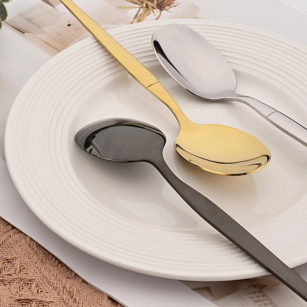 24Pcs Stainless Steel Dinnerware Set Dinner Knife Fork Spoon Cutlery Set Kitchen Flatware Tableware Silverware Sets
