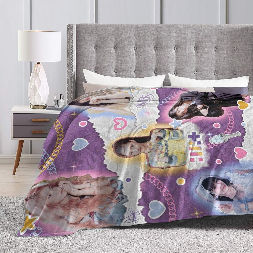 ILLIT Kpop Girl Group Blanket Flannel Print   Multifunction Ultra-Soft Throw Blanket for Bedding Office Rug Piece