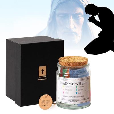 Bibelverse in einem Glas Bibelvers-Glas Christliches Schriftglas Christliches Karten-Glas Bibelvers-Karten-Glas für die tägliche Besinnung