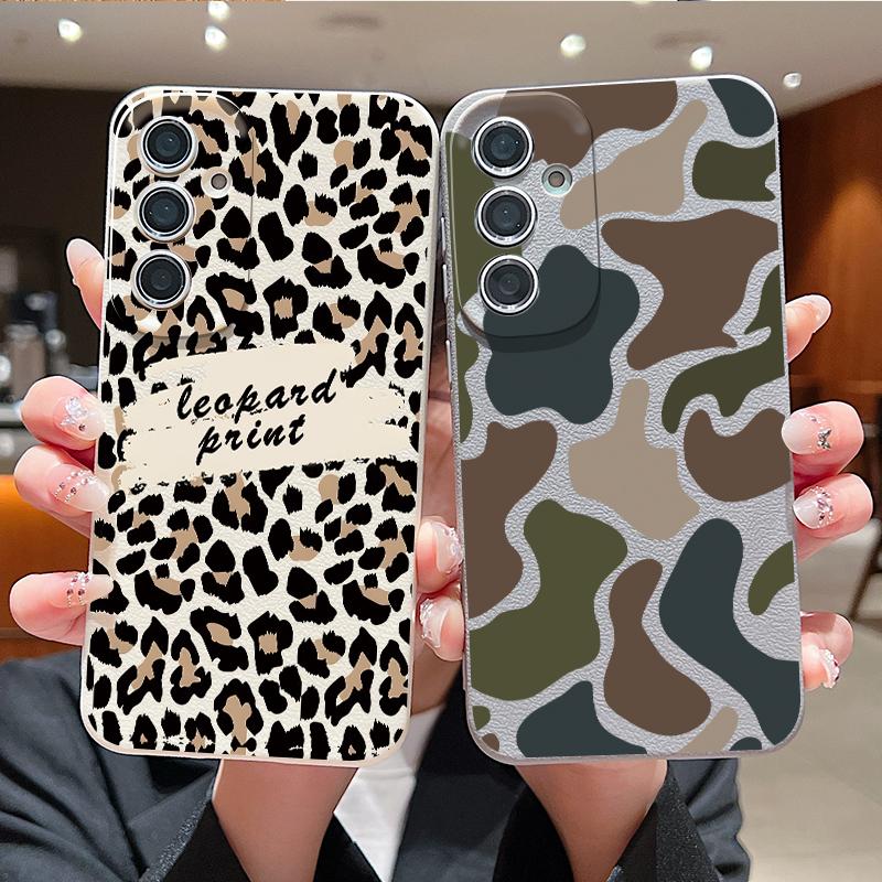 Leopard Print Case For Samsung A18 A57 A37 A17 A56 A36 A26 A16 A55 A35 A25 A15 A54 S21 FE S22 S23 S24 Plus S25 S26 Ultra Silicone Cover