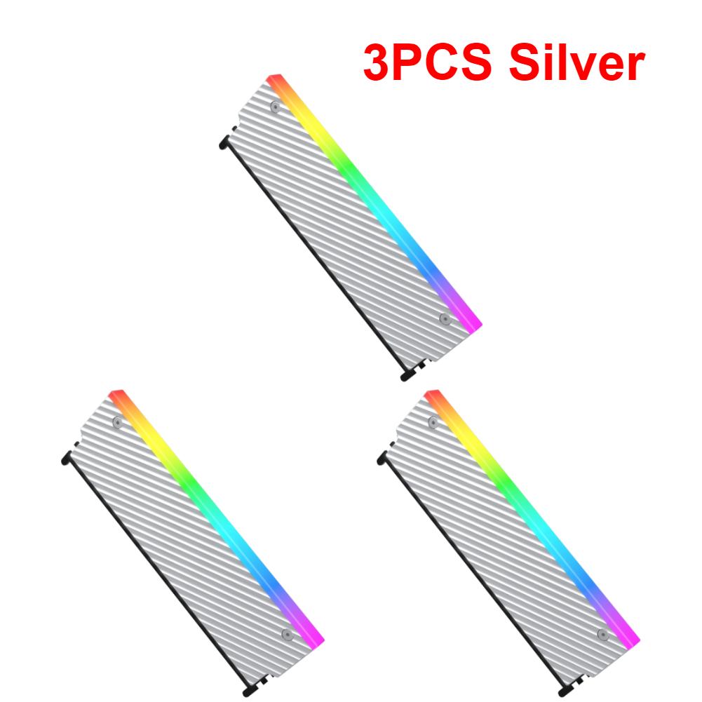 5V 3PIN ARGB RAM Heatsink Radiator Cooler with Thermal Silicone Pad Memory Heat Sink for DDR2 DDR3 DDR4 DDR5 Desktop PC Memory