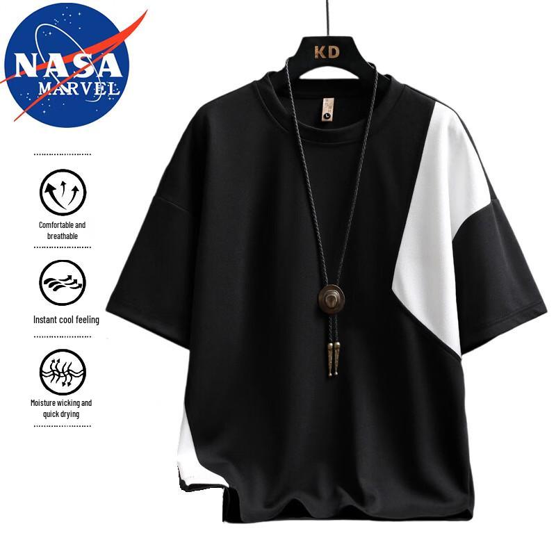 

NASA MARVEL Men s Two-Tone Spliced Short Sleeve T-Shirt
