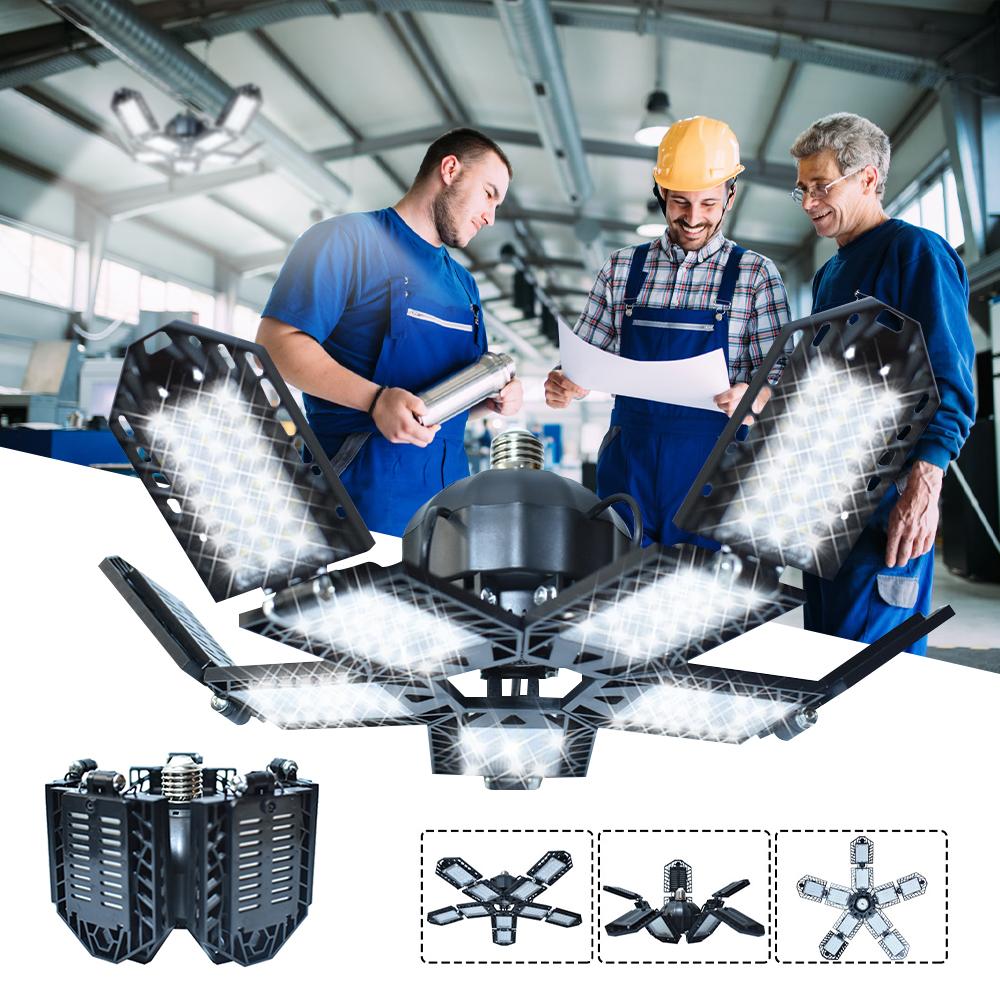 E27 LED Powerful Garage Lamp 180W Work Lights Foldable 15000 LM For Home Living Room Warehouse Garage Ceiling Industrial Light