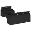 VidaXL Canapé de Jardin 6 Pièces avec Coussins en Poly Rattan Noir 3355272