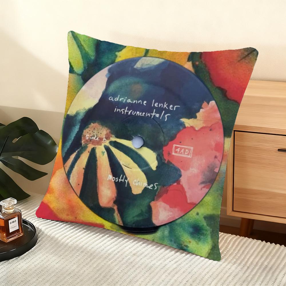Cushion Cover Silky Short Plush Home Sofa Cushion Cover - Invisible Zipper Home Decoration Adrianne Lenker -Songs Album Art