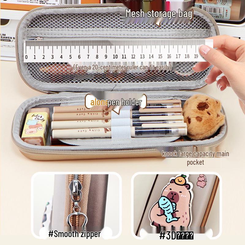 2024 Cute Capybara Kids' Large Capacity Thickened Pencil Case