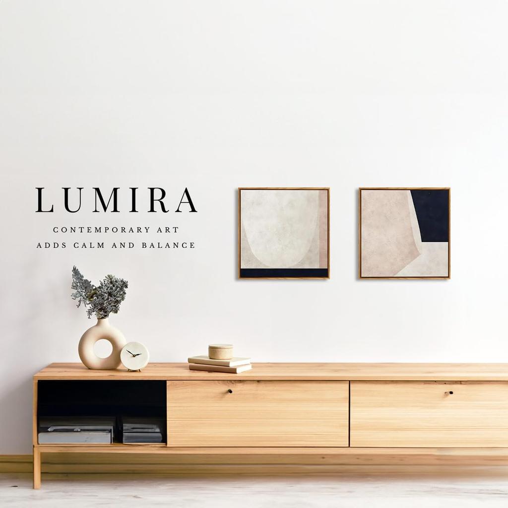 TOKYO ART LABO LUMIRA Pannello Artistico 32cm Greige Scandinavo Decorazione Murale Moderna