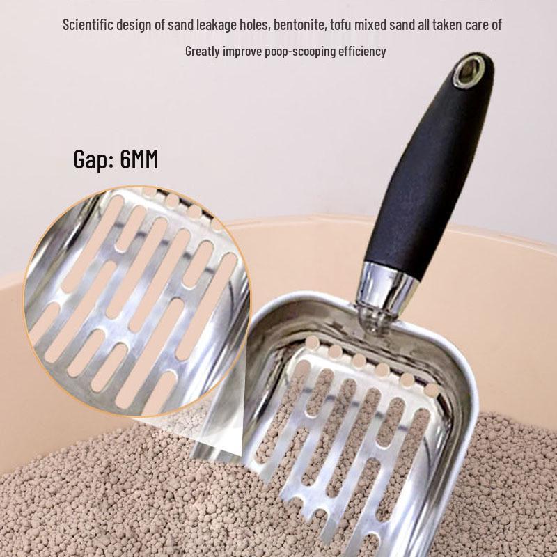 Stainless Steel Cat Litter Scoop - Fine Hole Tofu Litter Shovel, Large Size Cleaning Tool