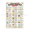 Cocktail Chart Classic Cocktail Poster by Pocket Cocktails Metal Party Home Plaques Customized Create Tin Sign Poster
