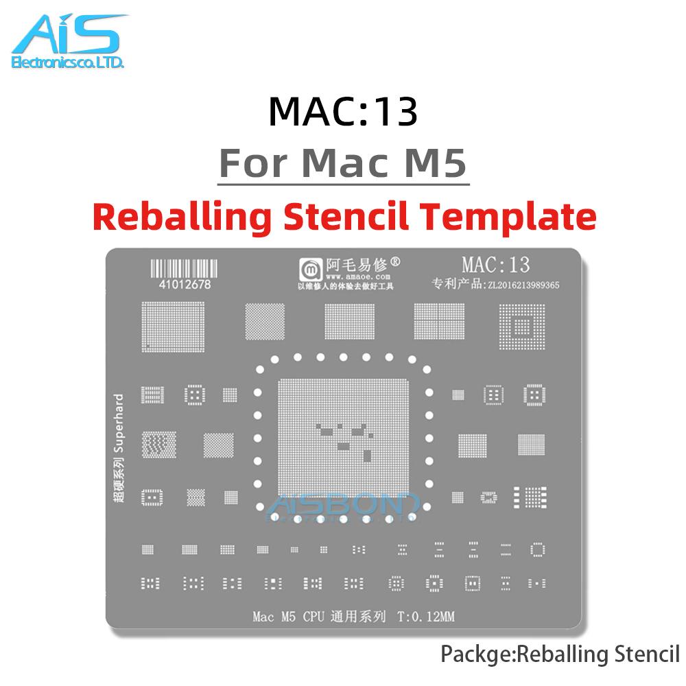Amaoe BGA Reballing Stencil For Mac Macbook Pro Air M5 M4 M3 339S01387 339S01450 CPU Positioning Plate Tin Plant Net
