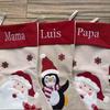 Customized Large Christmas Stocking Santa Snowman Candy Gift Socks Tree Ornament Decorations for Family Holiday Xmas Party Decor