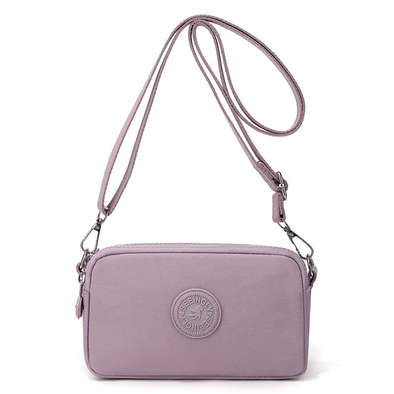 Portamonete in Nylon Leggero Grande Capacità Piccola Borsa Quadrata da Donna Borsa a Tracolla