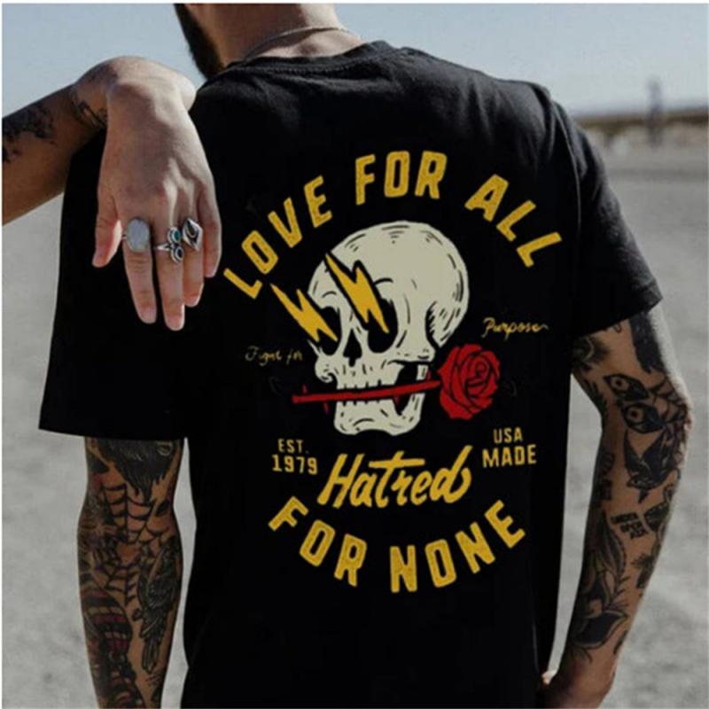 Fashion 3D Trend Skull Pattern Printed Men's T Shirt Round Neck Loos Tops Breathable Comfortable Summer Oversized Clothing