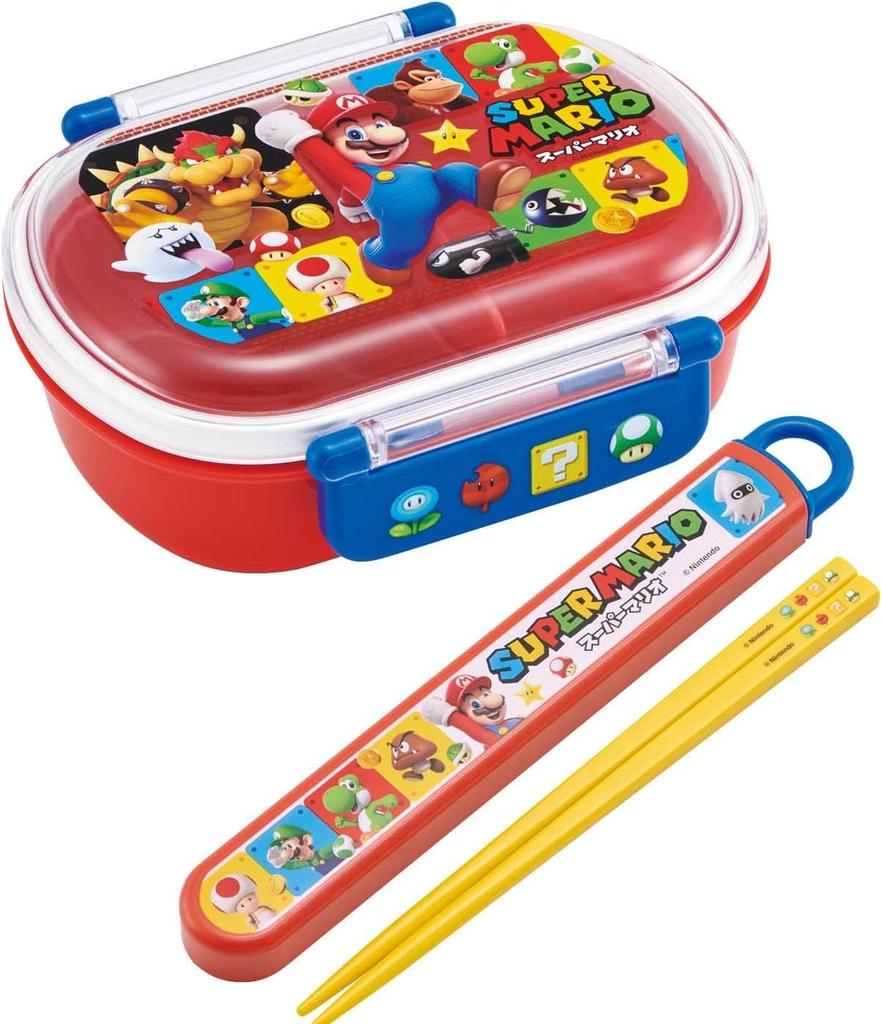 Skater Lunch Box for with a lid that allows for easy made in single dishwasher microwave Super Mario size for Children, 360ml, packing, Japan, layer,