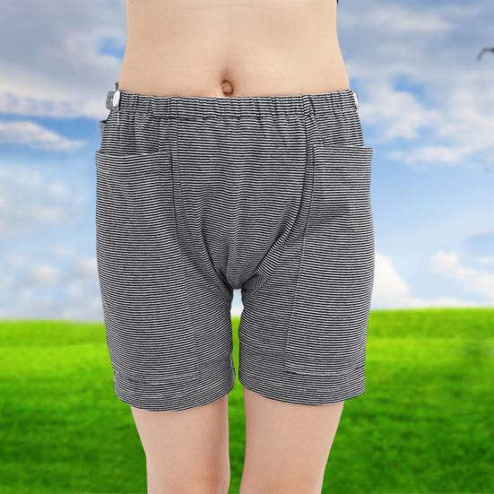 Zdravotní šortky Pruhované Strečové Pánské Dámské Kapsy Spodní prádlo s Místem pro Močový Sáček pro Každodenní Nošení