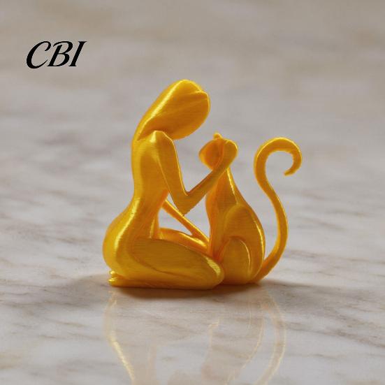 One-piece Molding Figure 3D Printed Sculpture, One-Piece Desktop Figure, Abstract Stable Sculpture Decor Woman Cat Art Ornament for Home Gift