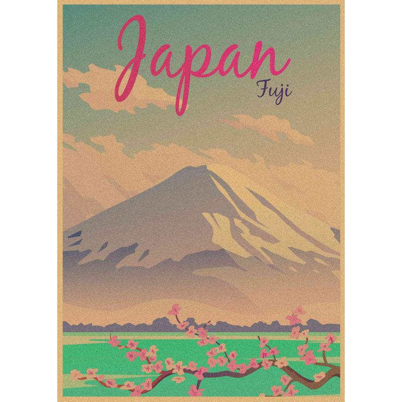 Retro Japan Reiseplakat: Sushi-Restaurant und Izakaya-Szenerie