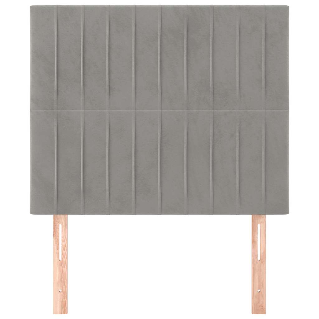 vidaXL Kopfteil Hellgrau 100 x 5 x 118/128 cm Samt
