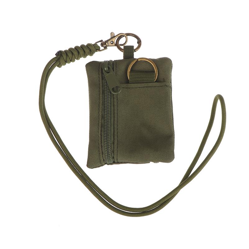 Mini Casual Hanging Neck Mini Coin Purse Card Holder Zipper Pouch Men And Women Key Small Bag Headphone Case With Lanyard