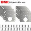 Stainless Steel Cabinet Door Hinge Repair Plate Cabinet Door Hinges Mounting Plate Kit with Screw Furniture Hardware Tools