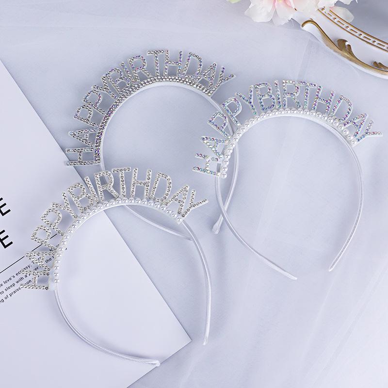 Irisierendes Diamantperlen-Geburtstags-Stirnband & Hut Party-Accessoires