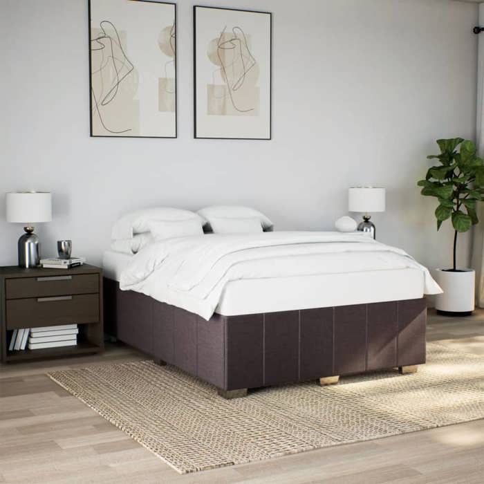 VidaXL Bed Frames Without Mattress Dark Brown 140x200 Cm Fabric 3284842