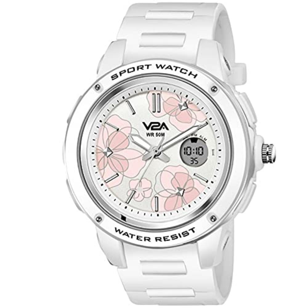 

Аналоговые цифровые водонепроницаемые модные спортивные часы 5ATM для женщин и девочек с подсветкой и будильником Секундомер