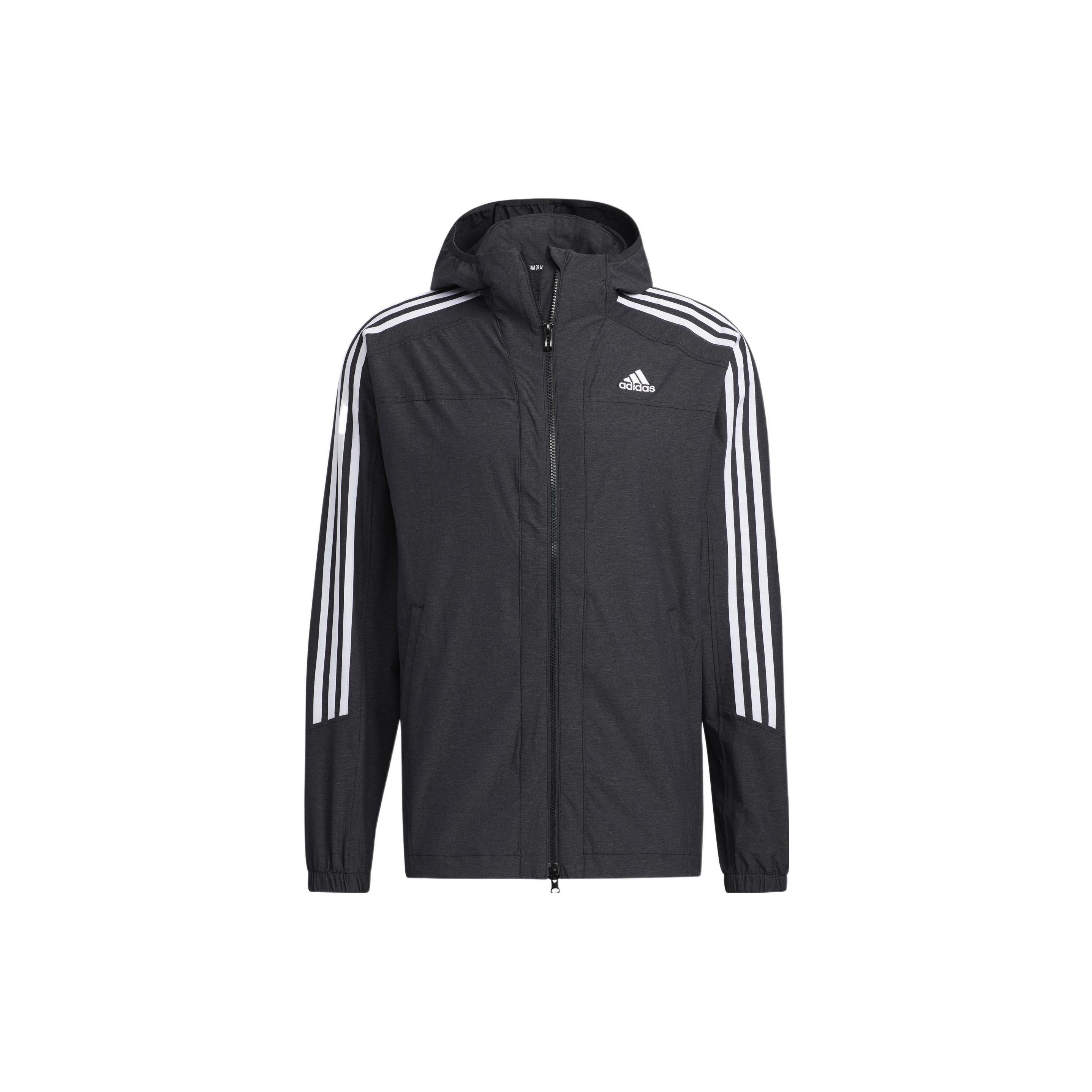 adidas M 3ST 247 CL JK Contrasting Colors Stripe Sports Hooded Jacket Black Men s HC9962 S