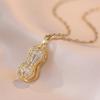 Ladies' Peanut Micro Inlaid Zircon Pearl Peanut Pendant Light Luxury Paired with Niche Fashion Temperament Collarbone  Necklace
