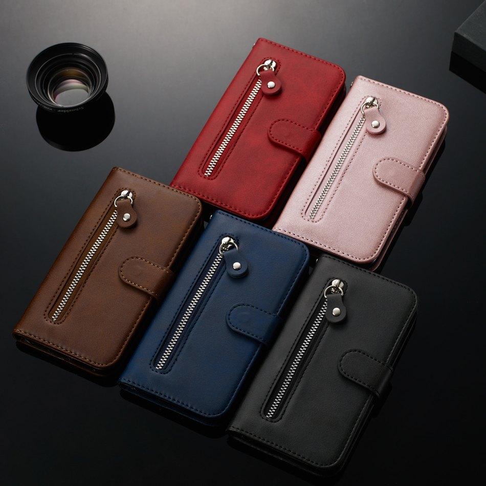 Business Zipper Wallet Case For Samsung Galaxy A02 M02 A02S A12 A22 A32 A42 A52 A72 A82 4G 5G S20 Plus S21 Fe Note 20 Ultra D27H