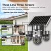 4G Solar-Powered 6MP Outdoor Waterproof Triple-Lens HD Night Vision Camera with 3-Axis Rotation