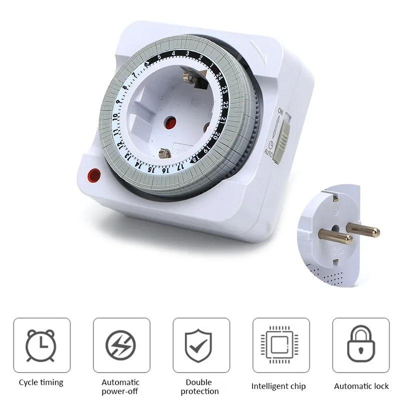 

Automatic Power-off Timer Switch For EU Plug 24 Hours Mechanical Cycle Countdown Smart Indoor Socket
