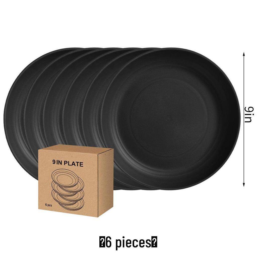 Eco-Friendly Wheat Straw 24-Piece Dinnerware Set: Plates, Bowls, Cups & Cutlery