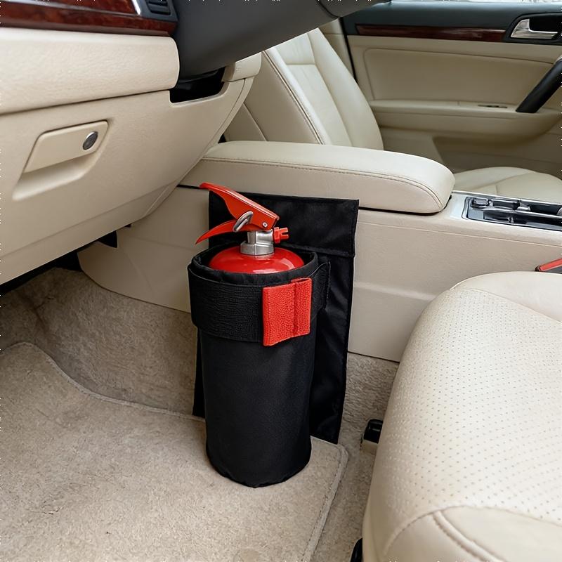 Car Trunk Fire Extinguisher Storage Bag Magic Tape Organizer Holder Pocket Universal