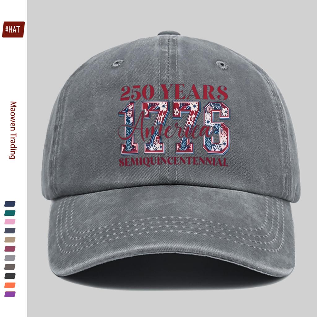 Pc Th Anniversary Commemorative Printed Baseball Cap Meter Floral Pattern Print Sun Hat Comfortable and Lightweight