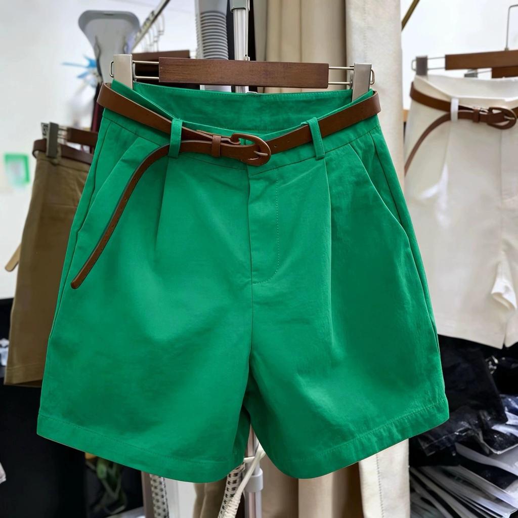 Women's Spring/Summer Wide-Leg Shorts with Belt – Five-Point, Loose, Versatile, Casual