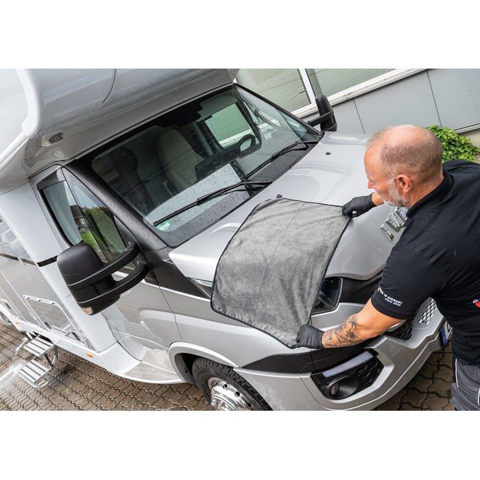 Chiffon de séchage en microfibre - SONAX - MicrofaserTrockenTuch Plus - 50x50 cm - Blanc - Absorbant - Séchage rapide