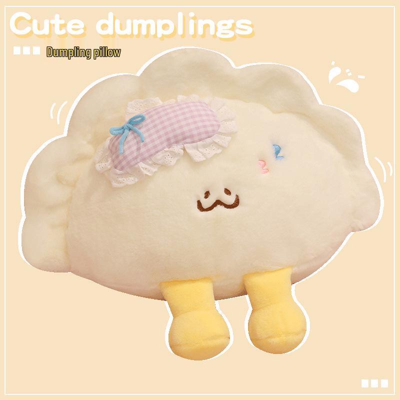 Cartoon Dumpling Pluche Kussen - Schattige, Grappige Voedsel Simulatie Pop voor Slapen en Comfort