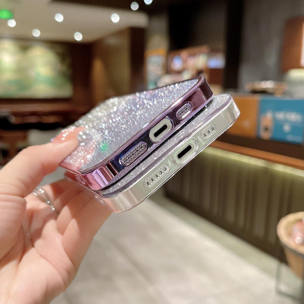 Gradient Glitter Is Suitable for IPhone16 Phone Cases, Apple 15proMax Full Cover PC Hard Shell 14 Anti-drop Protective Cases