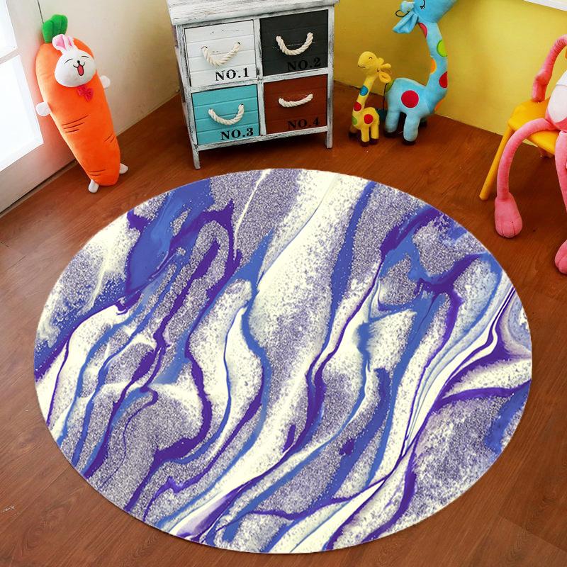 Marble Geometric Round Carpet Living Room Office Chair Computer Table Mat Home Anti -Fouling Decoration Bedroom Coffee Table Mat