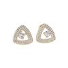 Popular Stud Earrings Sterling Silver High-end Triangle Full-inlaid Zircon Earrings Fashionable Women's Earrings