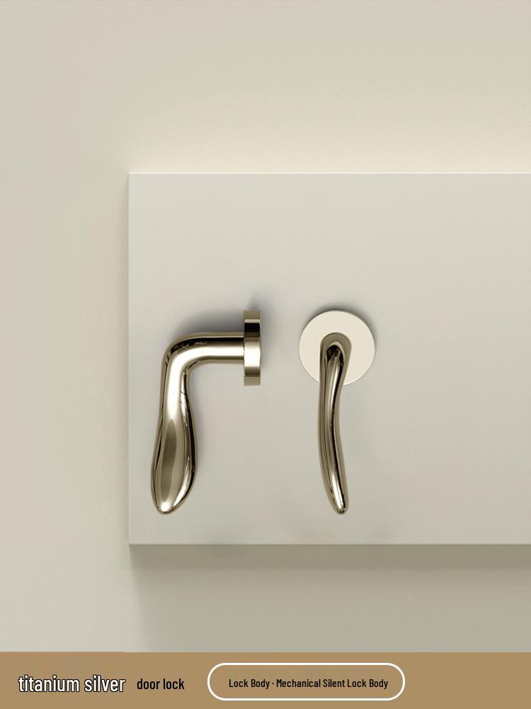 BAGB Silent Luxury Wooden Bedroom Door Handle Lock