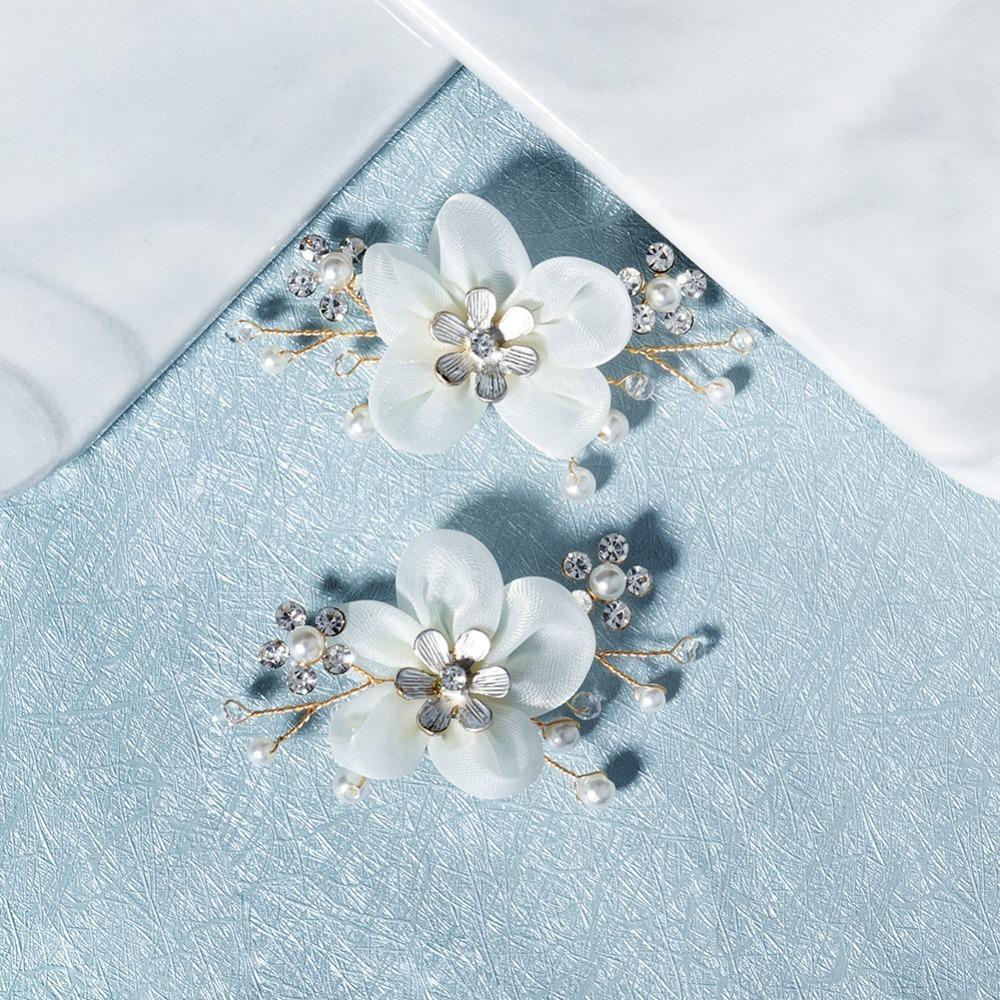 

1pair DIY Removable Lady Shoe Clips Shoes Flower Rhinestones Wedding Bride Shoes Decoration Shoe Buckle Pearl