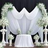 Tenda Sfondo Bianca Resistente alle Pieghe Drappeggio Matrimoniale Tessuto Sfondo Nero con Tasca per Asta per Eventi Fotografici Feste
