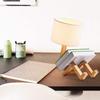 Robotic Table Lamp Wooden Bedside Lamp with Bookcase and  Shade